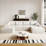 Goldoma L-Shape Padded Modular Sofa with Storage, USB Ports, and Cup Holders – close-up detail