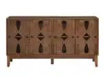 Goldoma Mid Century Modern Solid Wood Sideboard Buffet Cabinet with 4 Doors – TV Media Console Storage – styled in a modern