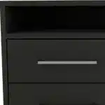 Goldoma 2-Piece King Size Farmhouse Bedroom Set in Black and Gray with Storage – top view