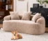 Goldoma Convertible Curved Loveseat – Chenille Sofa with Memory Foam, No Assembly Required