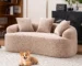 Goldoma Convertible Curved Loveseat – Chenille Sofa with Memory Foam, No Assembly Required