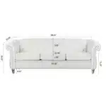 Goldoma Modern White Velvet 2-Seater Convertible Sofa with Extendable Seat – top view