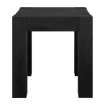 Black square end table with drawer by Goldoma, compact wood side table with storage