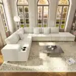 Goldoma Modern L-Shaped Sectional Sofa with Storage, USB, and Ottoman – angled view