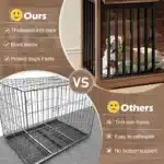 Goldoma Luxury Dog Crate Furniture with Double Doors and Electrical Outlets – Solid Wood, Modern Design for Living Room