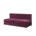 Goldoma 69-inch burgundy boucle velvet modular sofa with silver legs - modular velvet sofa in living room