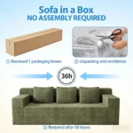 Goldoma convertible corduroy sofa set with deep seat and memory foam in a modern living room