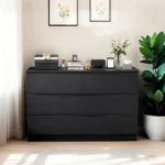 Goldoma 6-drawer dresser chest with pop-out drawers in modern wood finish, perfect for bedroom storage