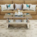 Goldoma convertible coffee table with adjustable height and tempered glass top in modern design