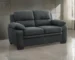 Goldoma Hugh 58 Inch L-Shape Loveseat with Tufted Back – Dark Gray Chenille, Solid Wood Frame