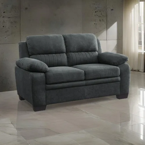 H733745228163434a99a57fc1fce89c2b5.webp Goldoma Hugh dark gray chenille L-shape loveseat with tufted back in modern living room