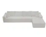 Modular Convertible L-Shape Sectional Sofa, Corduroy Upholstered Couch with Tufted Back, No Assembly Required – angled view