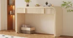 Goldoma modern rustic console table with cross-leg design in solid oak and MDF