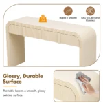 Goldoma modern rustic console table with cross-leg design in solid oak and MDF