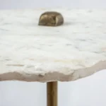 23" HMS Gold and White Marble End Table for Living Room Furniture - Image 4