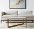Goldoma 34" Beige Wood and Metal Square Coffee Table