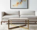 Goldoma 34" Beige Wood and Metal Square Coffee Table