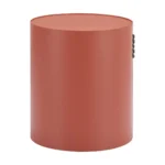 Goldoma brown aluminum round drum end table - compact modern side table for living room