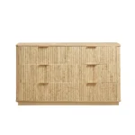 Goldoma 6-drawer solid wood dresser in natural oak finish - modern bedroom storage