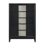 Goldoma 6-Drawer Dresser in Charcoal Gray with Reeded Front Panels – Solid Wood Construction – in a cozy room setting