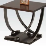 Goldoma 23-inch black and brown console table with curved legs, modern side table for living room