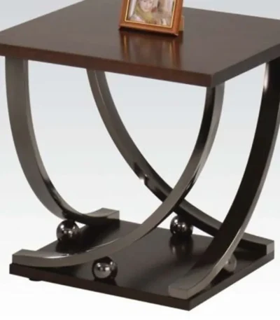 Goldoma 23-inch black and brown console table with curved legs, modern side table for living room
