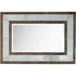 Goldoma 47 inch solid wood console table with faux marble top and mirror in brown, white, and black