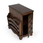 Goldoma rustic end table with drawer and magazine rack in cherry brown distressed finish