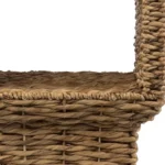 Goldoma rattan end table with clear glass top in a living room setting