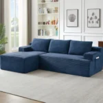 Goldoma L-Shaped Sectional Sofa Set – Modular Sleeper with Deep Seat, No Assembly Required, Upholstered & Washable