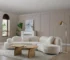 Goldoma Modern Curved Modular Boucle 5-Seater Sofa, White