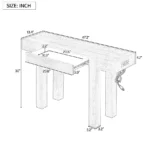 Goldoma solid oak console table with hidden drawer and built-in power outlet in a modern entryway