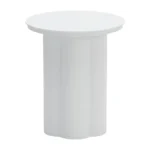 Goldoma white aluminum pedestal end table 19 inch round table for living room side table