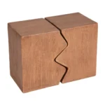 Goldoma modern nesting side table set of 2 with adjustable height in rectangular shape, showcasing sleek magnesium oxide and wood finish for indoor or outdoor use.