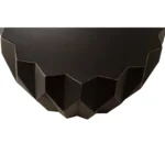 Goldoma solid wood coffee table in black with distressed drum shape and 29-inch round top