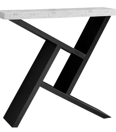 36-inch gray black abstract console table with storage in modern entryway