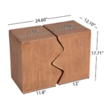 Goldoma modern nesting side table set of 2 with adjustable height in rectangular shape, showcasing sleek magnesium oxide and wood finish for indoor or outdoor use.
