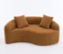 Goldoma S-Curved Chenille Loveseat with Dual-Depth Cushions – Orange