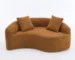 Goldoma S-Curved Chenille Loveseat with Dual-Depth Cushions – Orange