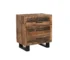 Goldoma 30" Dark Brown Solid Wood Distressed Three Drawer Nightstand
