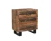 Goldoma 30" Dark Brown Solid Wood Distressed Three Drawer Nightstand