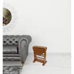21" HMS Brown Solid Wood Oval Drop Leaf End Table for Living Room Furniture - Image 3