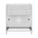 Goldoma 30-Inch Vintage White Solid Wood Bathroom Vanity – No Top, Soft Close – top view