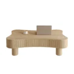 Goldoma 42 inch modern lift top coffee table with fluted panel design and hidden storage compartment in a living room