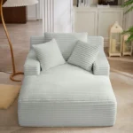 Oversized Corduroy Chaise Lounge Indoor, Modern Upholstered Sleeper Sofa, No Assembly, Comfy for Living Room & Office - Image 10