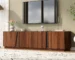 Goldoma Mid-Century Modern TV Stand with Marble Top and Adjustable Shelves, 55-59 Inch Capacity