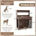 Goldoma Luxury Dog Crate Furniture with Double Doors and Electrical Outlets – Solid Wood, Modern Design for Living Room