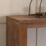 Goldoma rustic farmhouse console table in entryway with antique wood finish
