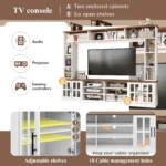 Goldoma 95.5" Modern Wall Unit Entertainment Center with Bookshelves for TVs up to 80" – close-up detail