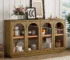 Goldoma Modern 2ft Solid Wood Sideboard with Glass Doors